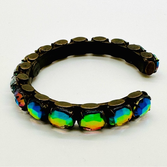 Vintage Rare heliotrope Sorrelli Crystal Cuff Bracelet - Picture 13 of 17